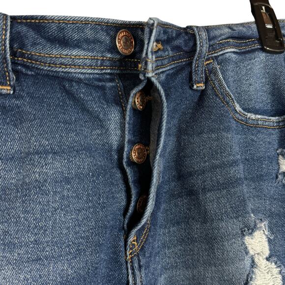 Hollister JRS SZ 9 High-Rise Boyfriend Jean Shorts Button-Fly Distressed Frayed - Picture 4 of 10